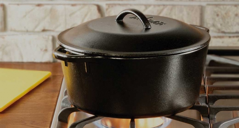 A Dutch oven is a type of cooking pot that is usually made of cast iron or ceramic.