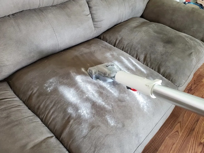 Baking soda is a great way to remove dog smells from your couch.