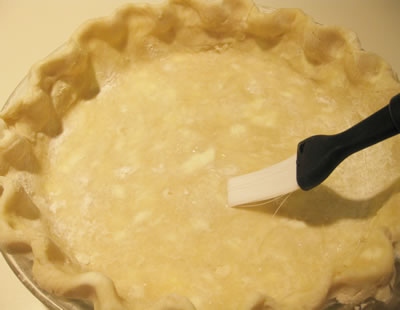 Egg wash is a simple way to keep your pie crust from getting soggy.