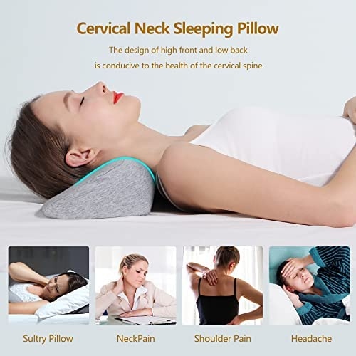 For people who sleep on their back, a neck pillow can help keep the spine in alignment and prevent pain in the neck and shoulders.