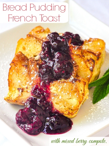 French toast bread pudding is a simple and delicious way to use up leftover French toast.