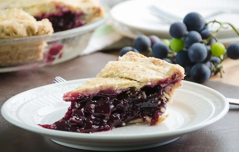 Grape pie is a delicious way to use up leftover grapes.