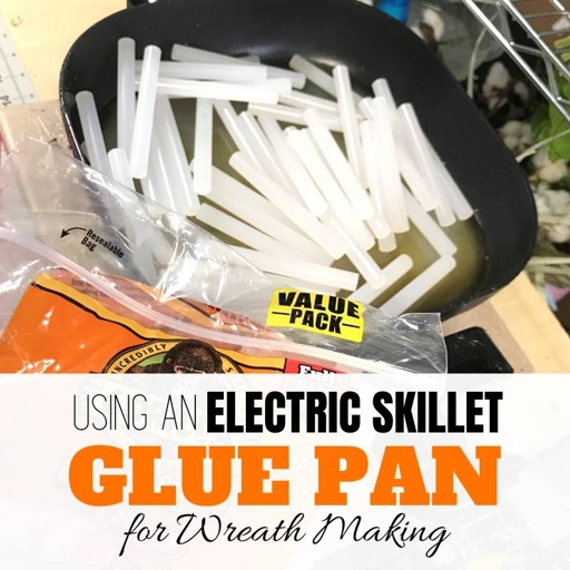 If you don't have a glue gun, you can use a hot glue skillet to melt your glue sticks.