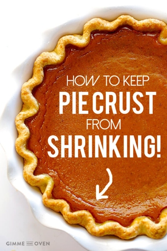 If you want to keep your pie crust from shrinking, make the crust a bit longer.