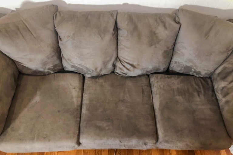 If you want to keep your sofa clean for longer, vacuum the cushions regularly and spot-clean them with a mild detergent as needed.