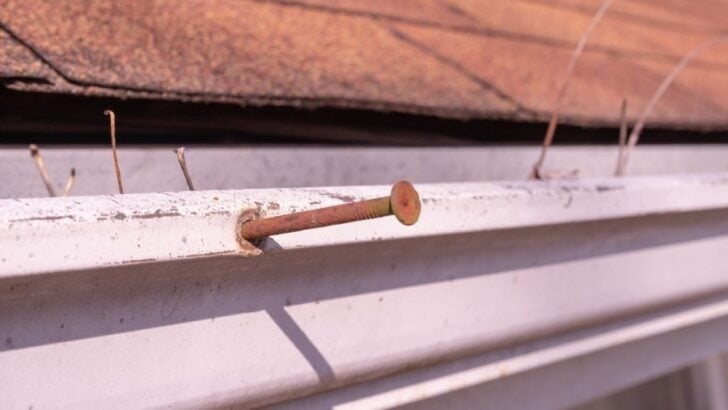 If your gutter nails are loose, simply replace them with gutter screws.