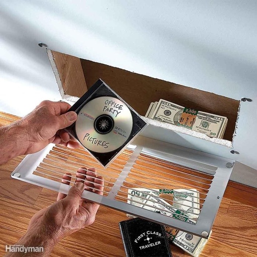 One good hiding spot for your cash is in a hollowed-out book.