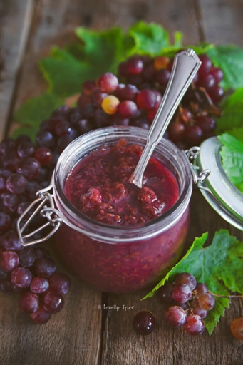 One option for leftover grapes is to make grape jam.