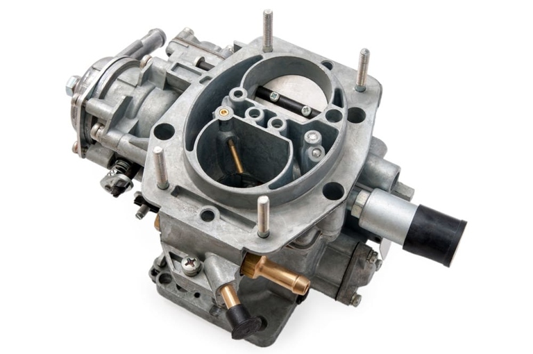 The carburetor is responsible for mixing the air and fuel together before it enters the engine.
