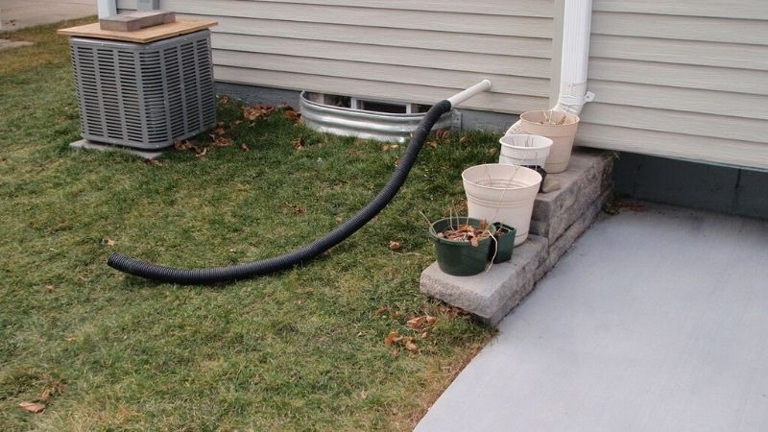 The underground drain pipe is used to collect and direct water away from your home's foundation.