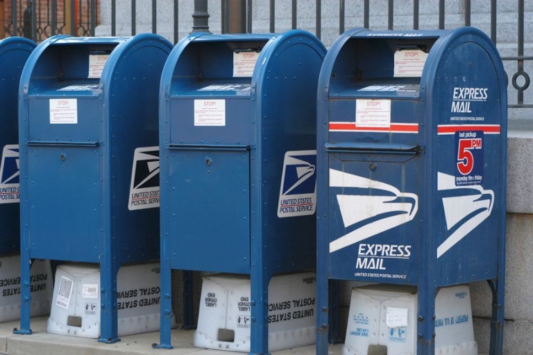 The United States Postal Service's Trademark is a blue mailbox.