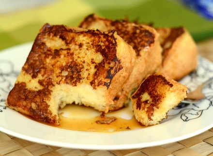 This French toast is light and airy, and the perfect way to use up your leftover angel food cake.