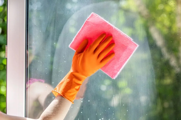 To clean a mirror or window without glass cleaner, use water and a clean cloth.