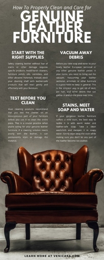 Warm water and soap can help to clean a leather couch.