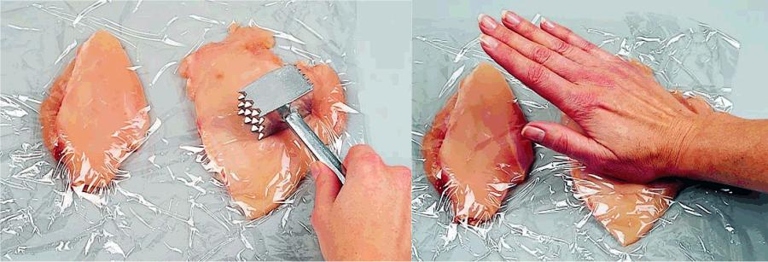 Wax paper can be used to flatten chicken breasts.